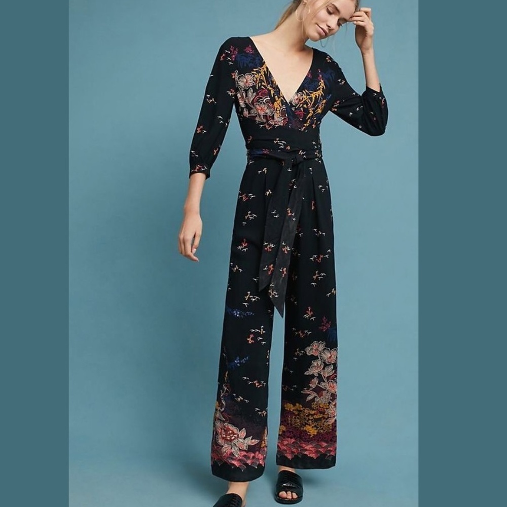 NEW Anthropologie Nara Floral Jumpsuit size 6 new with tag nwt - Picture 2 of 8